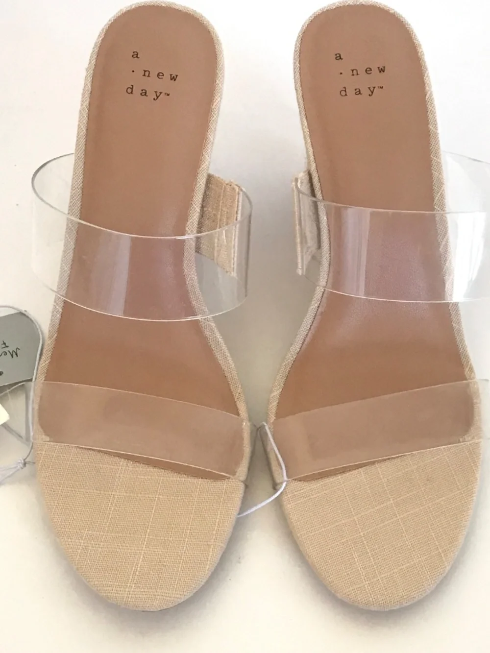 A NEW DAY Ansel Double Band Open Toe Wedge Espadrille Heels Women’s Size 8.5 NWT